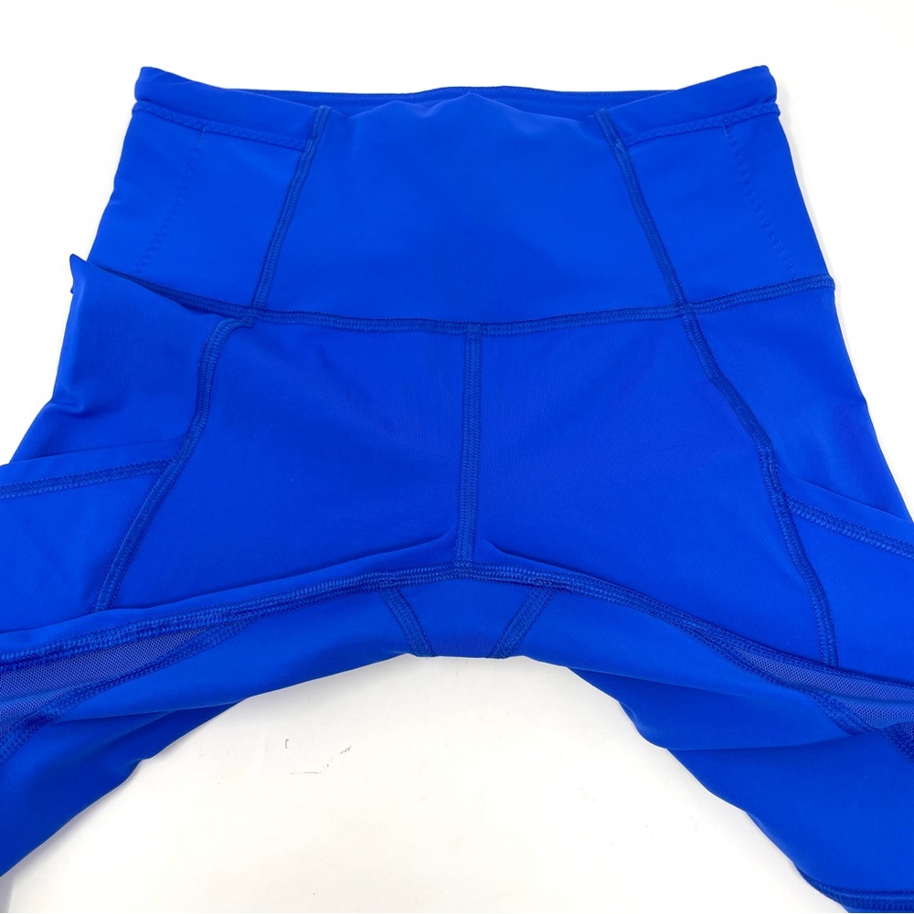 Lululemon Fast and Free High-Rise Crop 18” Blue Running Gym Leggings size 2 - Picture 3 of 11